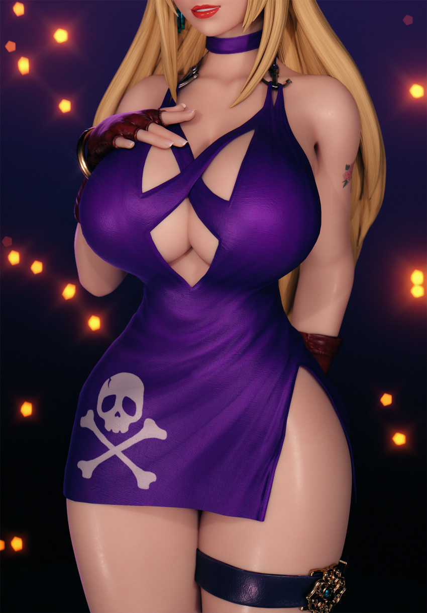 1girl 1girl 1girls 3d arm_behind_back b._jenet big_breasts big_breasts blonde_hair bouquetman breasts child_bearing_hips cleavage curvy digital_media_(artwork) dress fatal_fury female_only fingerless_gloves fit fit_female garou:_mark_of_the_wolves gloves hand_on_own_chest head_out_of_frame high_res hourglass_figure huge_breasts king_of_fighters king_of_fighters_xv legs light-skinned_female light_skin lipstick long_hair makeup parted_lips red_lips slim_waist smile snk tagme tattoo_on_arm teen teenage_female thick_thighs thighs voluptuous wide_hips