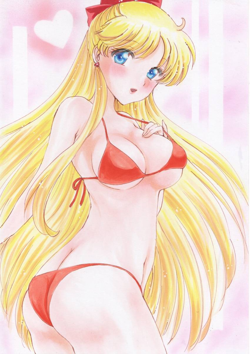 1girl adult_swim alluring big_breasts bikini bishoujo_senshi_sailor_moon bishoujo_senshi_sailor_moon_r bishoujo_senshi_sailor_moon_r_the_movie bishoujo_senshi_sailor_moon_s bishoujo_senshi_sailor_moon_s_the_movie bishoujo_senshi_sailor_moon_supers bishoujo_senshi_sailor_moon_supers_the_movie blonde_hair blue_eyes pin_up sinran35 toei_animation toonami underboob viz_media