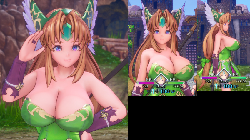 3d big_breasts blonde_hair breasts gigantic_breasts huge_breasts riesz round_breasts seiken_densetsu seiken_densetsu_3 trials_of_mana