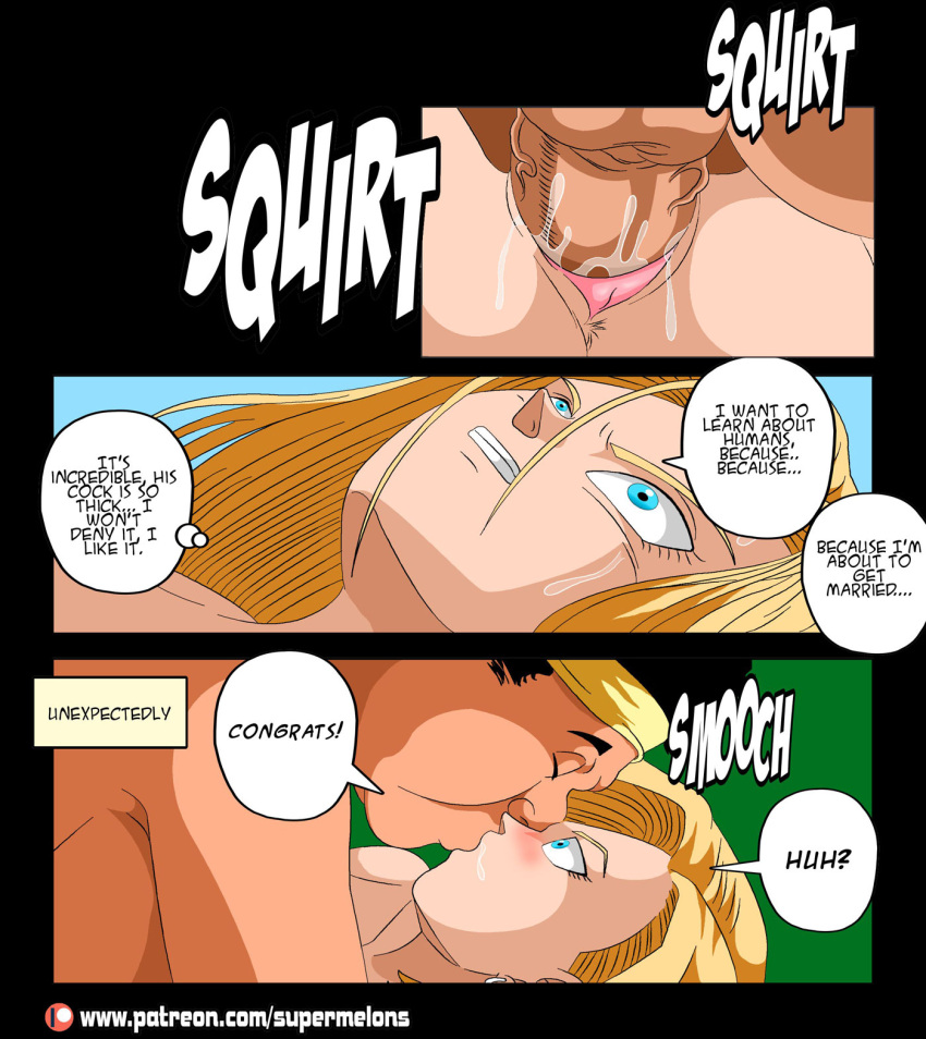 android_18 blonde blonde_female blonde_hair comic dragon_ball dragon_ball_z fat_man fuck interracial patreon penetration sex super_melons ugly_man