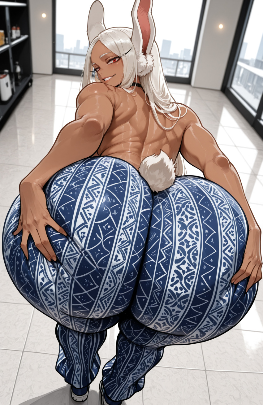 1girl ai_generated ass big_ass breasts flare_pants forbidden_pants huge_ass miruko miyuai my_hero_academia rumi_usagiyama shounen_jump topless