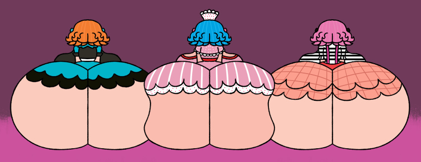2d 2d_(artwork) 2d_art 2d_artwork 2d_background 3girls art ass ass_focus ass_squish baws_(artist) big_ass big_breasts bitty_buttons blue_hair breasts charlotte_charades clothed digital_art digital_artwork_(media) digital_media digital_media_(artwork) female female_only huge_ass huge_breasts hyper_ass lalaloopsy light-skinned_female mga_entertainment mime nurse_cap orange_hair pickles_b.l.t pink_hair r34 revealing_clothes rosy_bumps_’n’_bruises rule34 rule_34 short_hair skimpy_clothes tagme triple_ass_focus