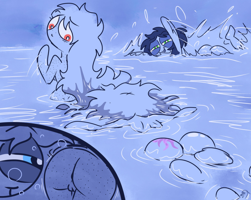 3girls aged_up anus ass blossom_(powerpuff_girls) blossom_(ppg) breasts bubbles_(powerpuff_girls) bubbles_(ppg) buttercup_(powerpuff_girls) buttercup_(ppg) cartoon_network female monochrome nude powerpuff_girls pussy salacious_t sisters swimming tagme underwater underwater_view