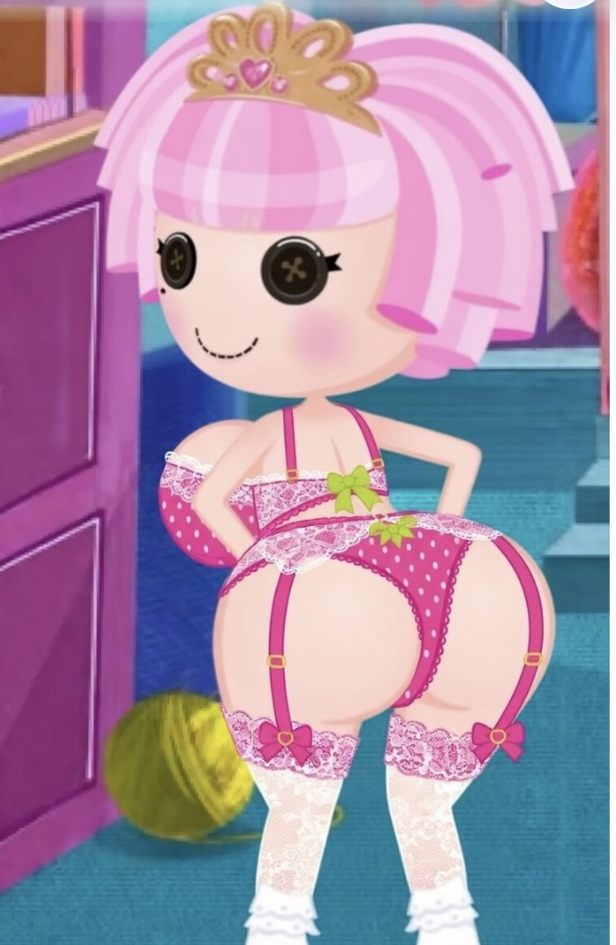 1girl ai_generated ass bent_over big_ass big_breasts bitty_buttons black_eyes blush bow breasts button_eyes clothing creamcherrypieai_(artist) doll edit eyelashes female female_only from_behind garter_belt garter_straps huge_ass huge_breasts jewel_sparkles lace-trimmed_legwear lace-trimmed_thighhighs lace_trim lalaloopsy large_breasts legwear light-skinned_female light_skin lingerie living_doll looking_back mga_entertainment pink_bra pink_hair pink_panties polka_dot polka_dot_bra polka_dot_panties ragdoll screencap short_hair solo stockings thighhighs tiara underwear underwear_only white_thighhighs yarn yarn_ball