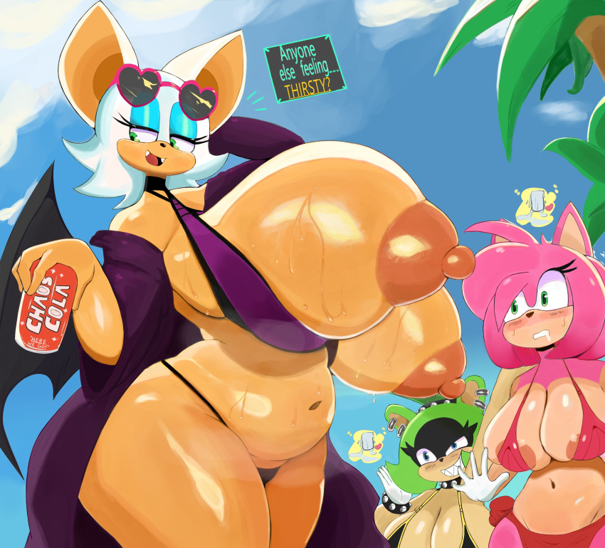 3girls alternate_breast_size amy_rose anthro ass bat bat_humanoid bat_wings big_ass big_breasts bikini blue_eyeshadow bracelets breasts breasts_bigger_than_head drink female female_focus female_only furry glasses glasses_askew green_eyes hedgehog hedgehog_humanoid hips huge_ass huge_breasts hyper hyper_breasts idw_publishing imago_ic large_ass lips micro_bikini multiple_females multiple_girls navel pink_hair pool rouge_the_bat sega sonic_the_hedgehog_(comics) sonic_the_hedgehog_(idw) sonic_the_hedgehog_(series) surge_the_tenrec teasing tenrec thick_thighs thighs water white_hair wide_hips yuri