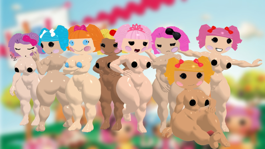 3d 3d_(artwork) 3d_art 3d_artwork 3d_background 3d_model 8girls art bea_spells-a-lot beauty_mark big_breasts bitty_buttons black_eyes black_nipples blue_eyes blue_hair blue_nipples blurred_background breasts button_eyes clown_girl crumbs_sugar_cookie dark-skinned_female detailed_background digital_art digital_artwork_(media) digital_media digital_media_(artwork) dot_starlight embarrassed female female_only group_nudity group_picture half-closed_eyes huge_ass huge_breasts huge_thighs inky64_(artist) jewel_sparkles kabalmystic lalaloopsy light-skinned_female light_skin mga_entertainment mikumikudance mittens_fluff_’n’_stuff mole_under_eye naked naked_female no_dialogue no_text no_watermark nsfw nude nude_female nude_females peanut_big_top pillow_featherbed pink_hair purple_hair r34 ragdoll rule34 rule_34 sleeping sleeping_nude source_request spot_splatter_splash tagme tan_skinned_female thick_thighs tiara twintails wide_hips yellow_hair