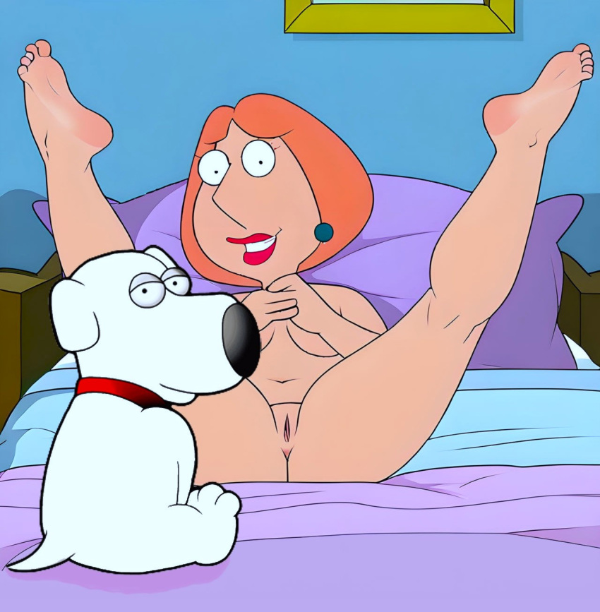 before_sex breasts brian_griffin edit family_guy legs_up lois_griffin nude shaved_pussy spread_legs