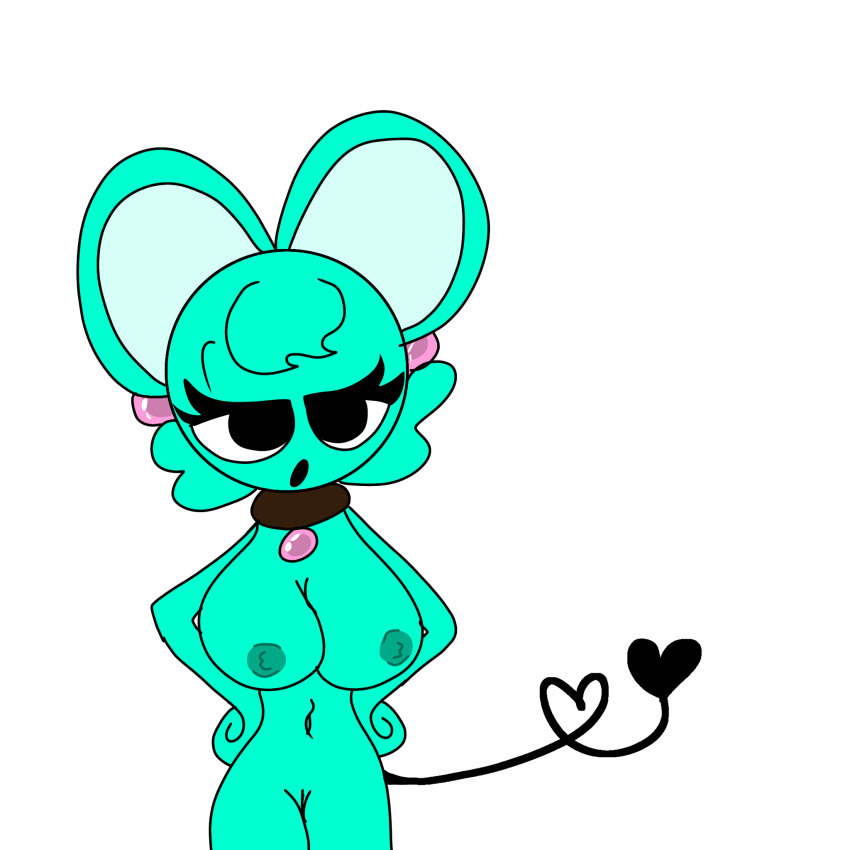 breasts collar mint_fur moch_(sprunki) mochimochz mouse_ears mouse_girl mouse_tail nipples pussy sprunki sprunki_oc