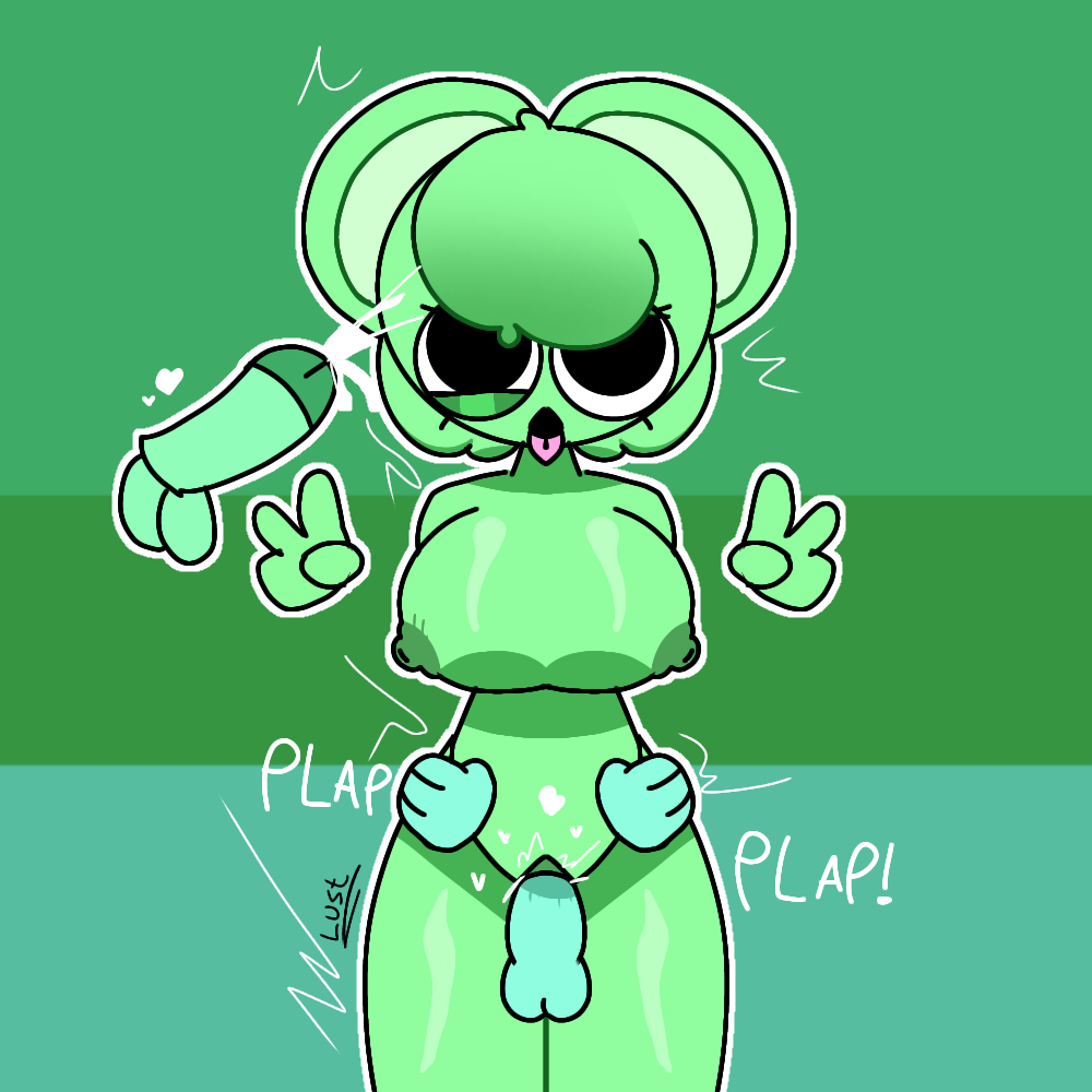 breasts cum_on_face eyeroll mochimochz mouse_ears mouse_girl nipples penis pussy_juice simple_background sprunki sprunki_oc tongue_out two_fingers_up