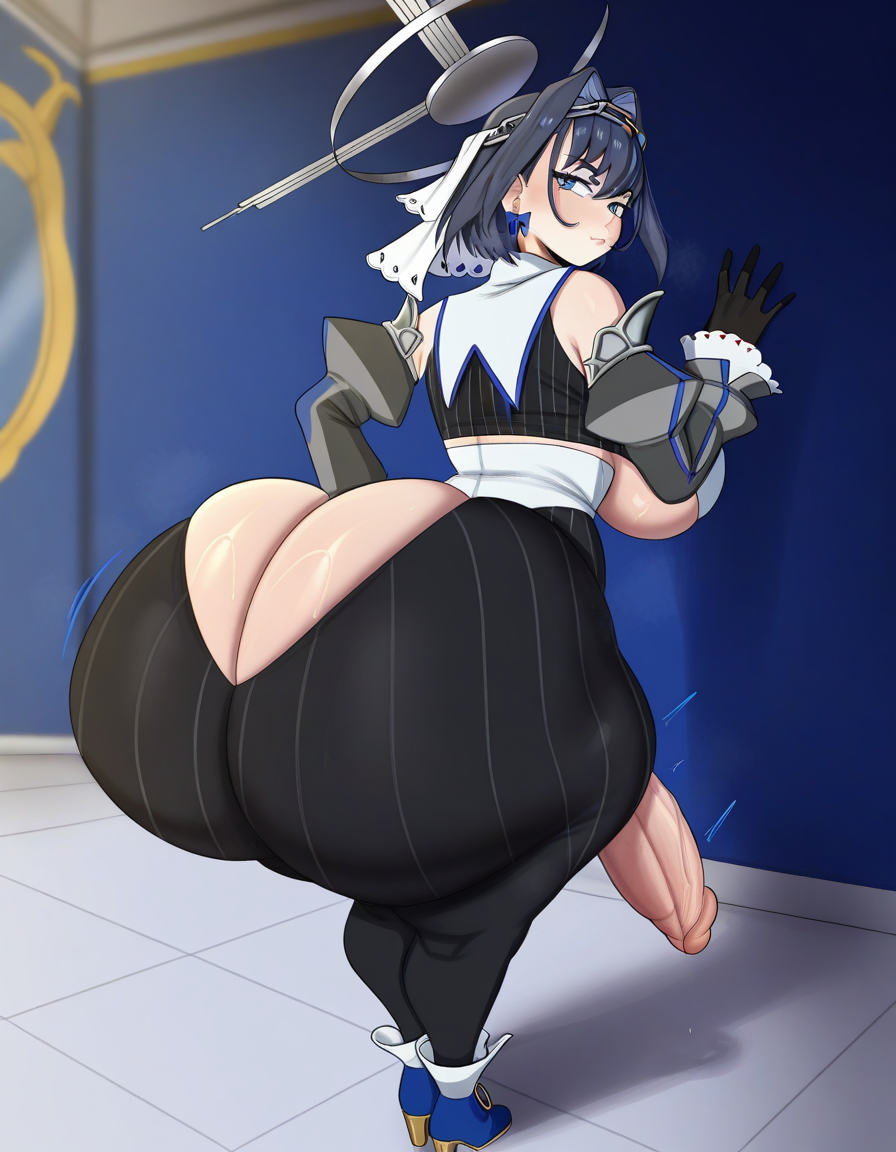 1futa ai_generated ass big_ass big_breasts breasts erection fundoshilover101 futanari gigantic_ass hololive huge_ass huge_breasts ouro_kronii