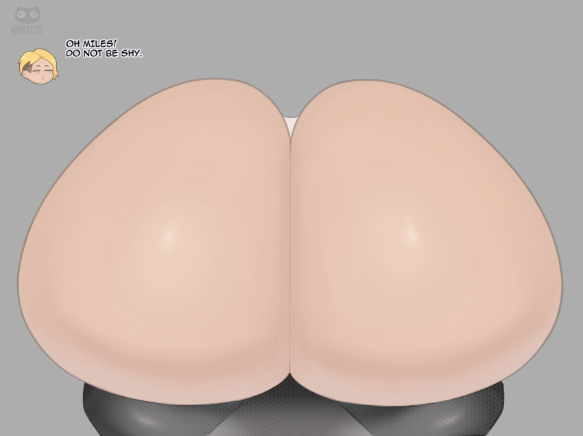1boy 1girl ass assjob big_ass breasts buttjob erection gattito gigantic_ass gwen_stacy hotdogging huge_ass marvel miles_morales penis_between_ass penis_on_ass spider-man_(series)