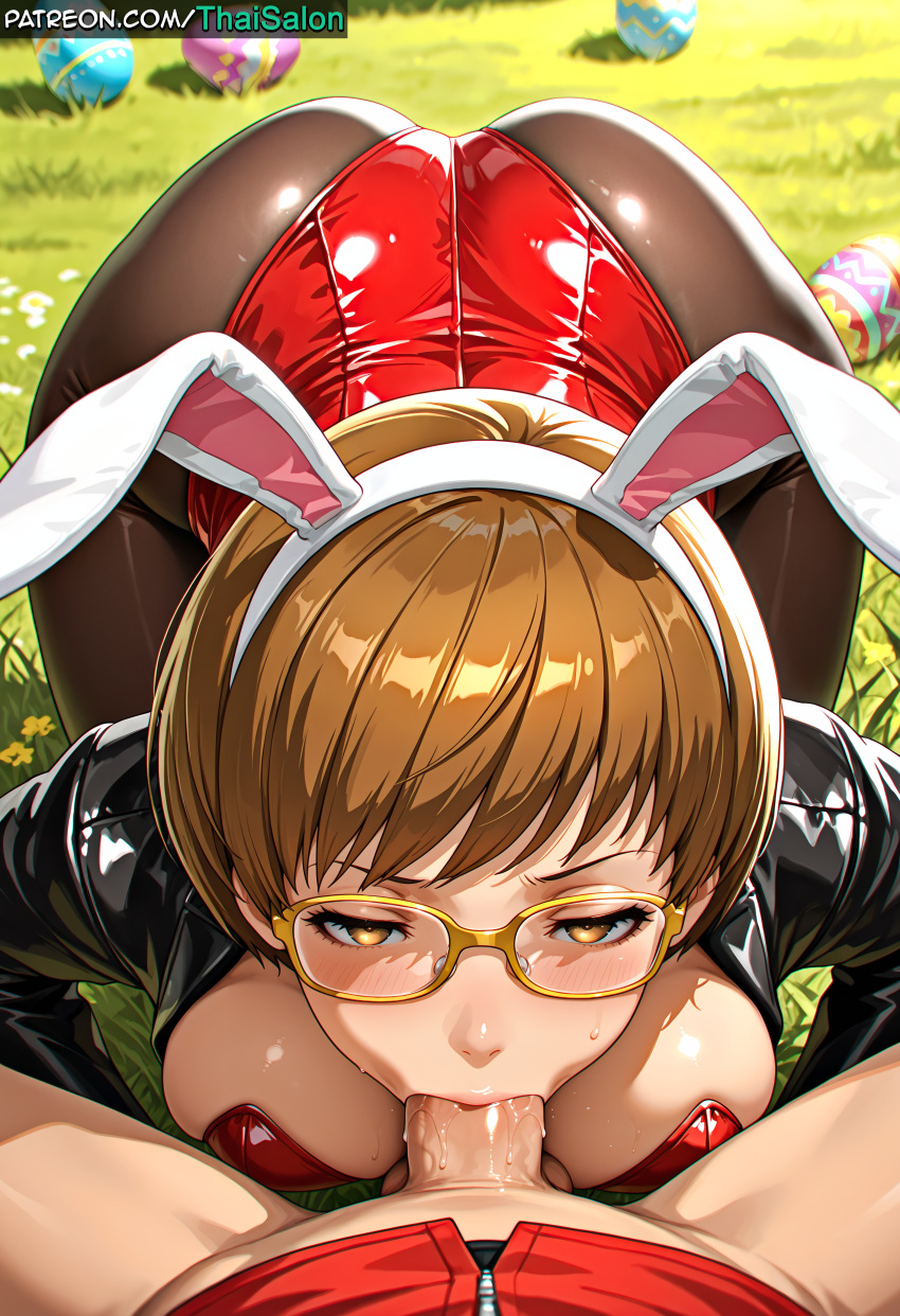 1boy 1boy1girl 1girl 1girl 1girl 1girls 4k ai_assisted ai_generated arched_back ass_up big_ass big_breasts big_breasts breasts brown_eyes brown_hair bunny_ears bunny_girl bunnysuit chie_satonaka chromatic_abberation curvaceous curvaceous_body curvaceous_female curvaceous_figure curves curvy curvy_body curvy_female curvy_figure curvy_hips deepthroat deepthroat_no_hands easter easter_bunny easter_egg eyebrows eyelashes eyeliner face_down_ass_up fellatio fellatio grass grass_field hair high_res high_res high_resolution highs hires huge_ass huge_breasts large_ass light-skinned_female megami_tensei milf mommy mommy_milkers outside patreon patreon_username penis persona persona_4 pov questionable_consent red_topwear satonaka_chie sexually_suggestive shin_megami_tensei shiny_skin short_hair stable_diffusion struggling sunny sweat sweatdrop sweating tagme thaisalon thick thick_thighs thighs veiny_penis voluptuous voluptuous_body voluptuous_female watermark