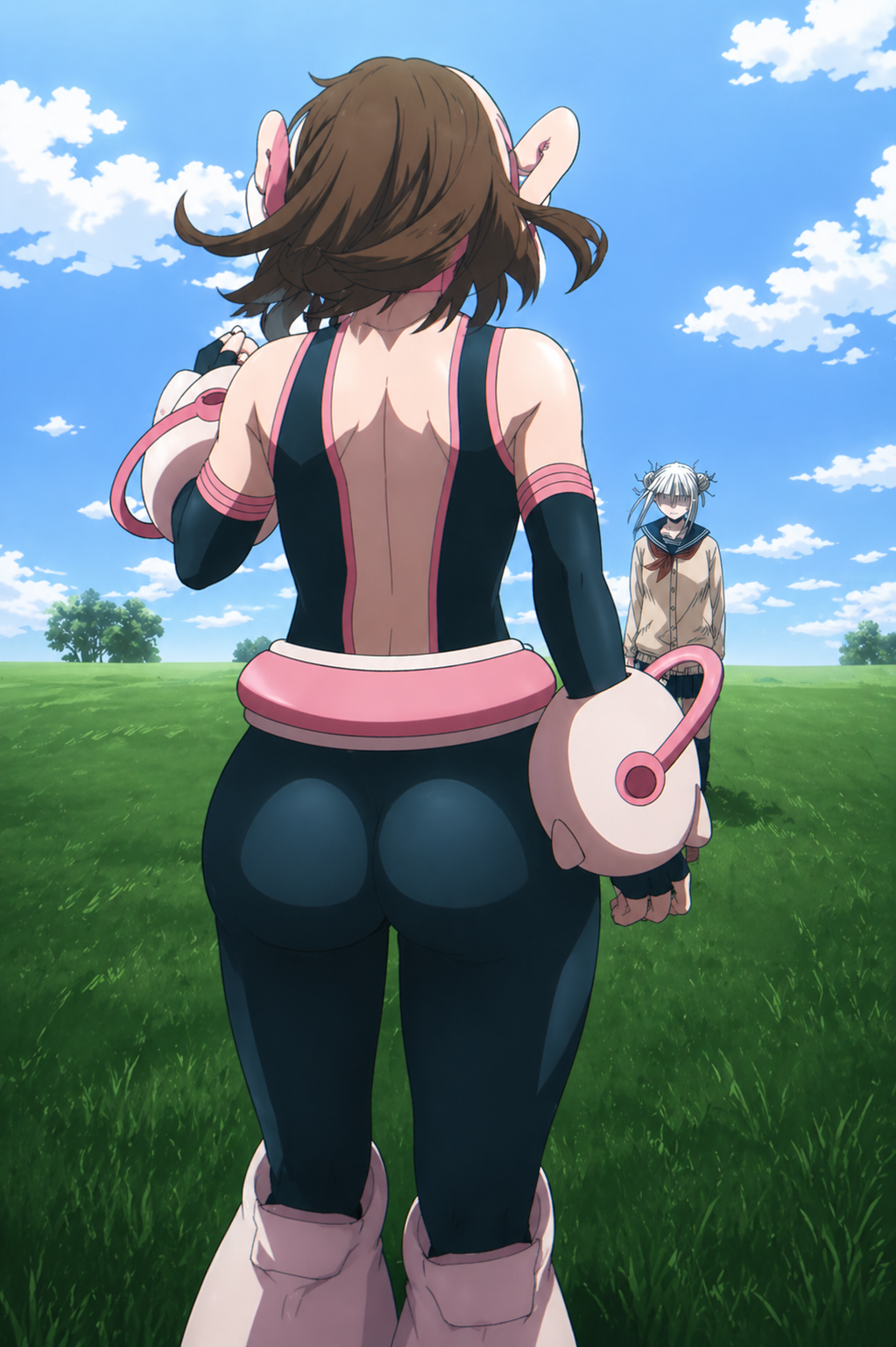1girl 1girls ai_generated ass big_ass boku_no_hero_academia bottom_heavy breasts brown_hair bubble_butt clothing fat_ass female_only gluteal_fold hero_outfit_(mha) huge_ass huge_breasts large_ass massive_ass my_hero_academia ochaco_uraraka ochako_uraraka ochako_uraraka_(hero_outfit) screenshot side_view thick_ass thick_thighs thunder_thighs uraraka_ochaco uraraka_ochako wide_hips