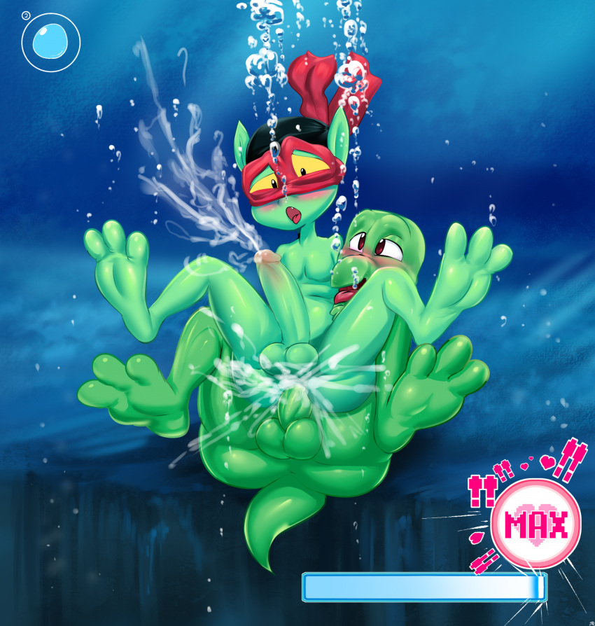 2boys alien anal bubbles byondrage cum feet gay_sex hud ket_ralus_(character) male nude ocean ocean_floor orgasm original painting r34 swimming tail underwater video_game yaoi zool_(character) zool_(series)
